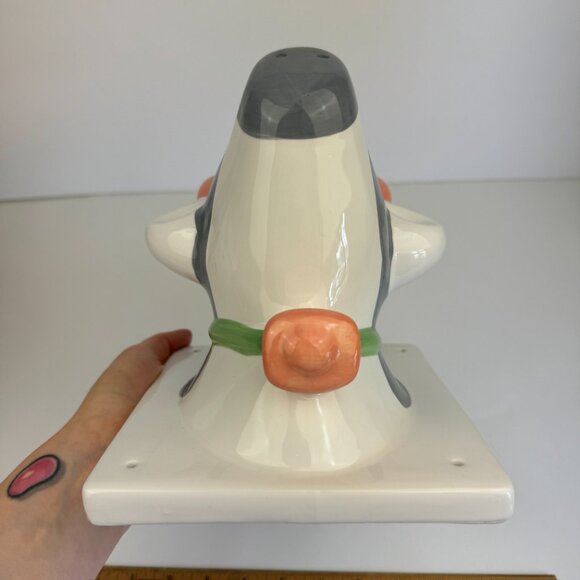 Vtg Himark Ceramic Cow Bull Farm Wall Mount Towel Holder Peaches n Cream w Box - Picture 12 of 15